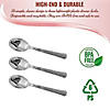 Shiny Metallic Silver Hammered Plastic Spoons (340 Spoons) Image 3