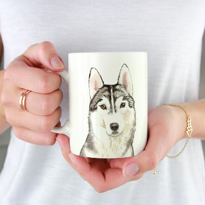 Siberian Husky Up Close Ceramic Mug Image 1