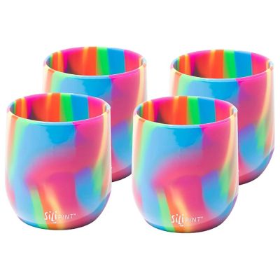 Silipint: Silicone 12Oz Stemless Wine Glasses: 4 Pack Hippie Hops Image 1