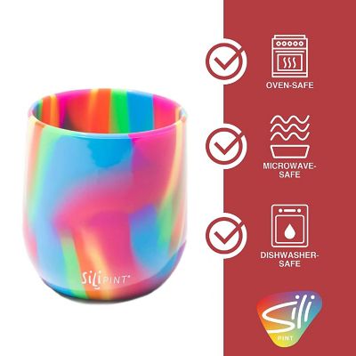 Silipint: Silicone 12Oz Stemless Wine Glasses: 4 Pack Hippie Hops Image 1