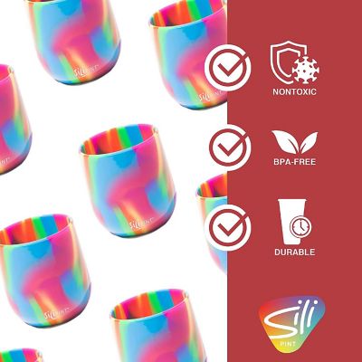 Silipint: Silicone 12Oz Stemless Wine Glasses: 4 Pack Hippie Hops Image 2
