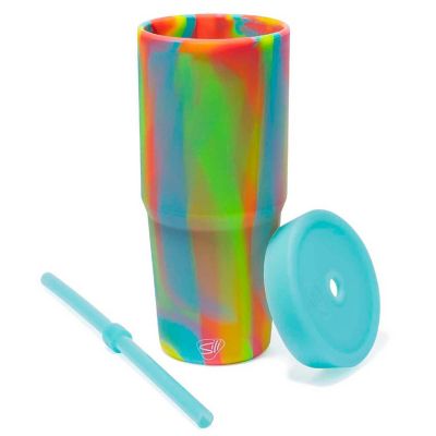 Silipint: Silicone 32Oz Straw Tumblers: 2 Pack Sugar Rush - Unbreakable Cup Image 3