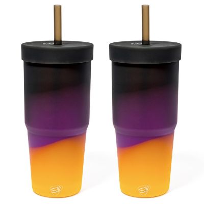 Silipint: Silicone 32Oz Straw Tumblers: 2 Pack - Sun Storm Image 1