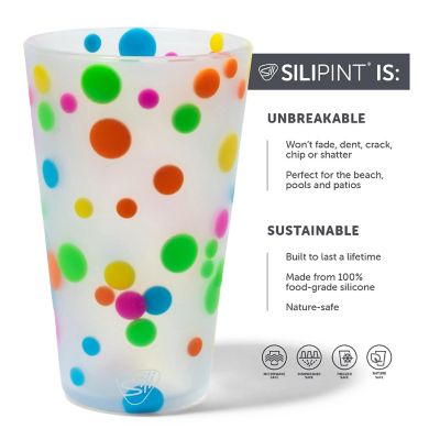 Silipint: Silicone Pint Glasses: 2 Pk - Polka Dots Image 1
