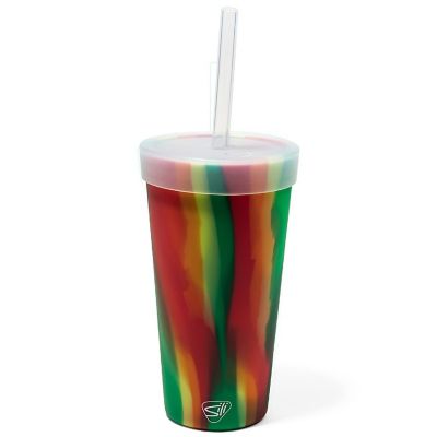 Silipint: Silicone Straw Tumber 22Oz: Hibiscus Image 1