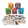 Silly Monster Face Self-Checking 2D Cardboard Shape-Sorting Cards Game Image 1