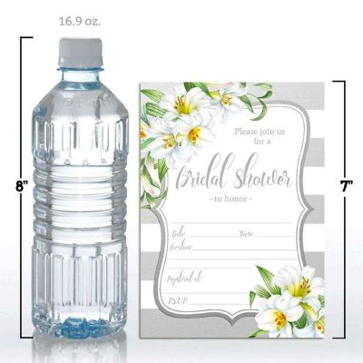 Silver &amp; White Lily Invitations 40pc. by AmandaCreation Image 2
