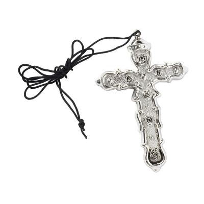 Silver Cross Necklace Costume Accessory Image 1