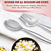 Silver Disposable Plastic Serving Flatware Set - Serving Spoons and Serving Forks (150 Pairs) Image 4
