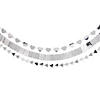 SIlver Foil Layered Heart Garland Set - 3 Pc. Image 1