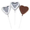 Silver Foil-Wrapped Chocolate Heart Lollipops Image 1