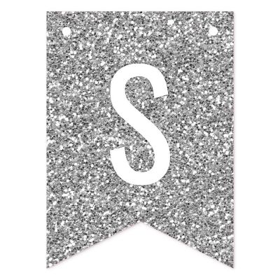 Silver Glitter 60 Pennant - 4 x 5.5 Inch Image 2