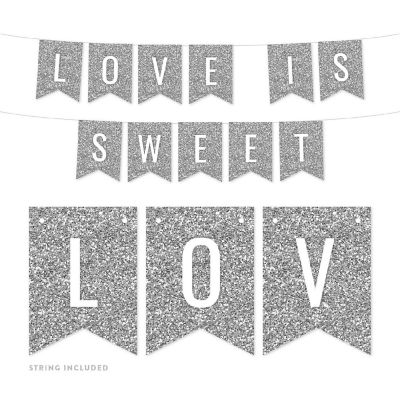 Silver Glitter Surprise Pennant - 4 x 5.5 Inch Image 1