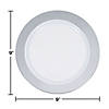 Silver Rim Plastic Party Plates Kit 30 Count Image 2