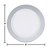 Silver Rim Plastic Party Plates Kit 30 Count Image 3