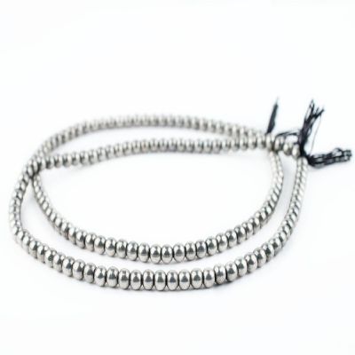 Silver Round Sphere Beads 6mm with Large Hole, 16" Strand Image 1