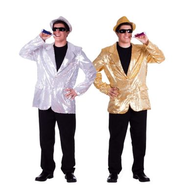 Silver Sequin Jacket - Adults L Image 1