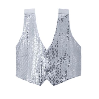 Silver Sequin Vest - Kids M Image 1