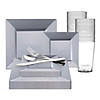 Silver Square Plastic Dinnerware Value Set (20 Settings) Image 1