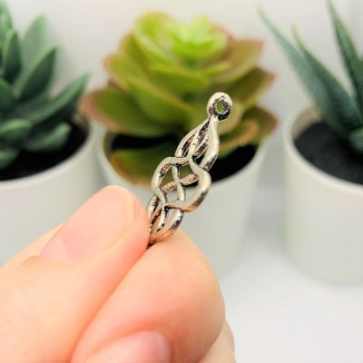 Silver Toned Chinese Knot Connector Charms - 20 pcs Image 2