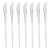 Silver with White Handle Moderno Disposable Plastic Dinner Knives (140 Knives) Image 1