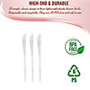 Silver with White Handle Moderno Disposable Plastic Dinner Knives (140 Knives) Image 2