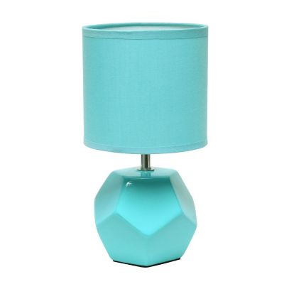 Simple Designs Round Prism Mini Table Lamp with Matching Fabric Shade Image 1