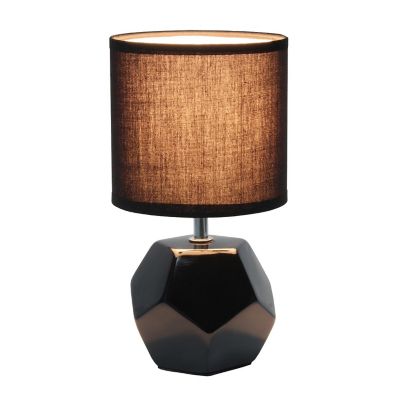 Simple Designs Round Prism Mini Table Lamp with Matching Fabric Shade Image 1