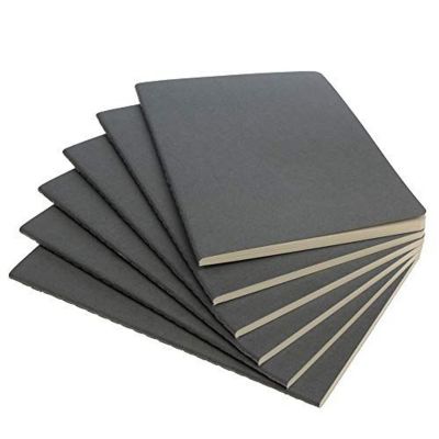 Simply Genius A5 Lined Notebooks with Softcover - College Ruled Notebook - 92 pages, 5.5&quot; x 8.3&quot; (Gray, 6 pack) Image 1