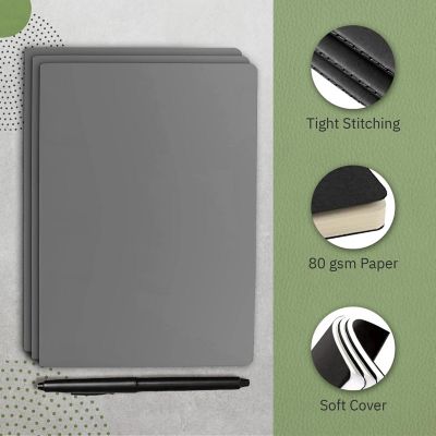 Simply Genius A5 Lined Notebooks with Softcover - College Ruled Notebook - 92 pages, 5.5&quot; x 8.3&quot; (Gray, 6 pack) Image 3