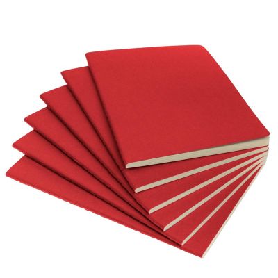 Simply Genius A5 Lined Notebooks with Softcover - College Ruled Notebook - 92 pages, 5.5" x 8.3" (Red, 6 pack) Image 1