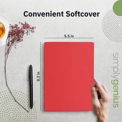 Simply Genius A5 Lined Notebooks with Softcover - College Ruled Notebook - 92 pages, 5.5" x 8.3" (Red, 6 pack) Image 1