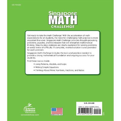 Singapore Math Challenge, Grades 5 - 8 Image 1