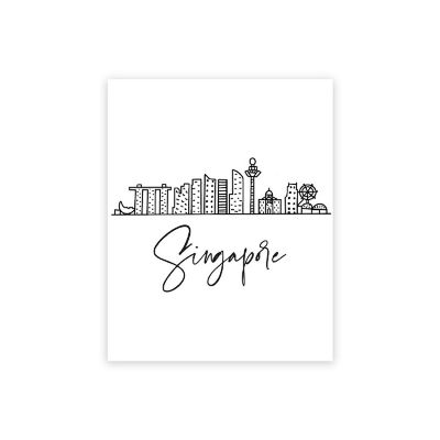 Singapore Skyline BW 16x20in 1-Pack Image 1
