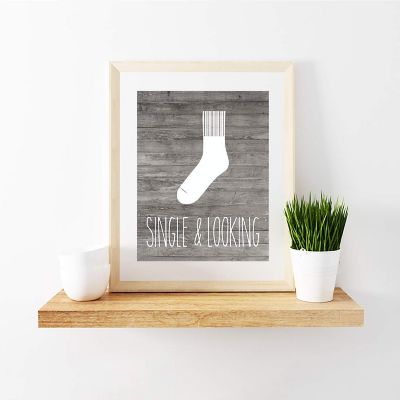 Single Sock Looking for Mate 8.5x11in Image 1