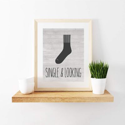 Single Sock Looking for Mate 8.5x11in Image 1