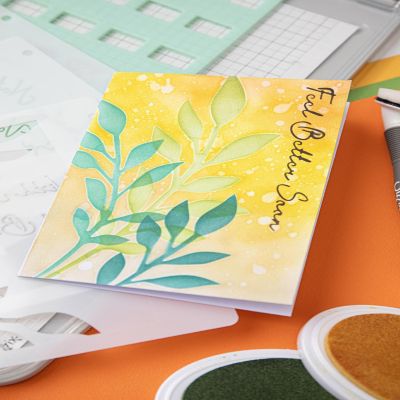 Sizzix A6 Layered Cosmopolitan Stencils By Stacey Park 4/Pkg-Frond Image 3
