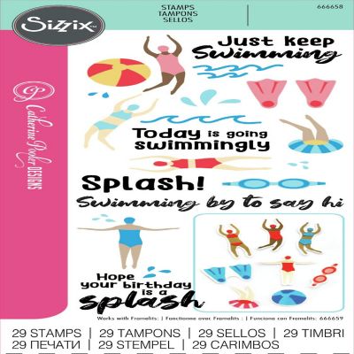 Sizzix Clear Stamps Set By Catherine Pooler 29/Pkg-Synchronized Swimmers Image 1