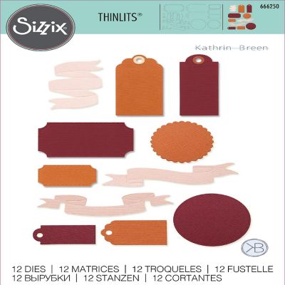 Sizzix Thinlits By Kath Breen 12/Pkg-Vintage Tags &amp; Banners Image 1