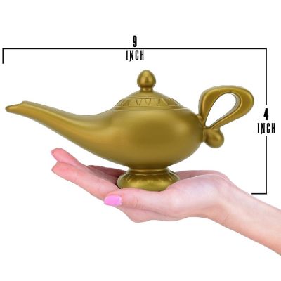 Skeleteen Arabian Genie Oil Lamp - Aladdin's Gold Magic Genie Lamp Costume Accessory - 1 Piece Image 1