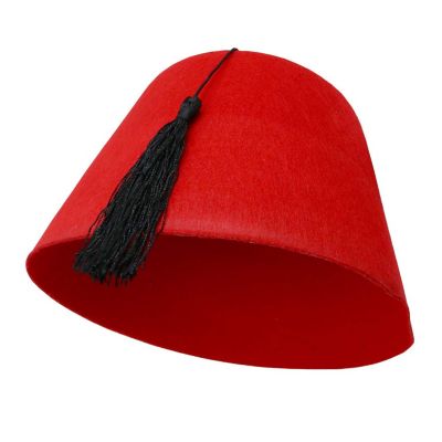 Skeleteen Arabian Red Fez Hat - Moroccan Costume Accessory Fez Hats with Black Tassel - 1 Piece Image 3
