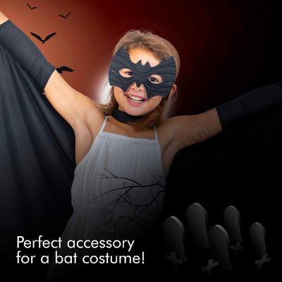 Skeleteen Bat Eye Mask Costume - Superhero Black Bat Face Masks Dress Up Costume Accessories for Adults and Kids Image 3