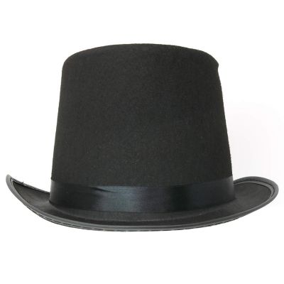 Skeleteen Black Felt Top Hat - Costume Hats for Magician or Ringmaster Costumes - 1 Piece Image 1