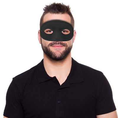 Skeleteen Black Superhero Eye Accessories - Mysterious Black Half Masks Masquerade Accessory for Adults and Kids Image 1