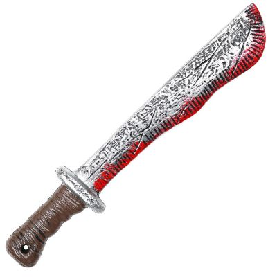 Skeleteen Bloody Machete Costume Prop - Fake Realistic Bleeding Knife Toy for Costumes and Cosplay Image 1