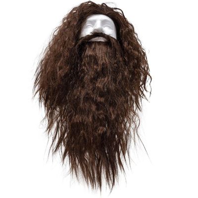 Skeleteen Brown Wig and Beard - Brown Wavy Biblical Costume Accessories Hair Wig and Beard Set for Adults and Kids Image 2