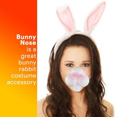 Skeleteen Bunny Rabbit Costume Nose - Bunny Nose and Teeth Costume Accessory Face Mask for Adults and Children White Image 1