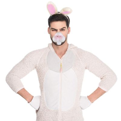 Skeleteen Bunny Rabbit Costume Nose - Bunny Nose and Teeth Costume Accessory Face Mask for Adults and Children White Image 2