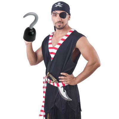 Skeleteen Captain Hook Costume Accessories - Plastic Hook Pirate Costume Accessory - 1 Piece Black Image 3