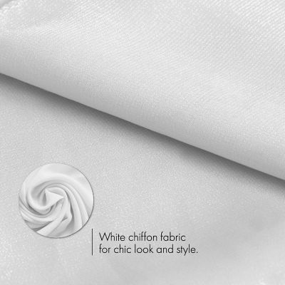 Skeleteen Chiffon Head Neck Scarf - White Classic Retro Sheer Square Head Scarves Handkerchiefs Handbag Ties for Women and Girls Image 3